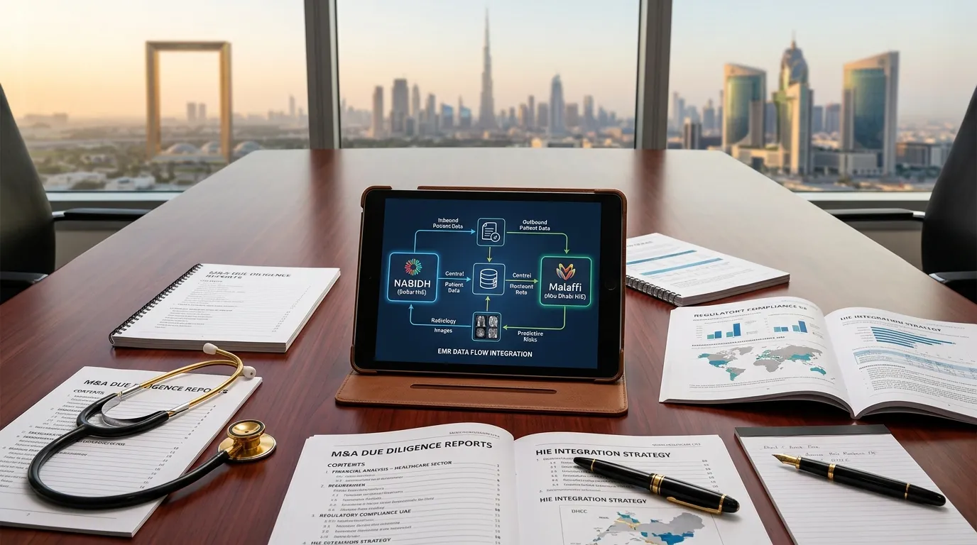 DHA and DoH regulatory licensing documents reviewed during a healthcare M&A due diligence process in Dubai